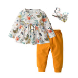 Toddler Girls Cute Casual Floral Top and Pants Set