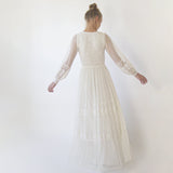 Bestseller Ivory Wrap Lace Wedding Dress With Chiffon Mesh Sleeves #1352