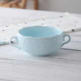 Guci the Soup Spoon With Ears Tray Soup Bowl Fanpen Deep  Bowl Ceramic Salad Bowl
