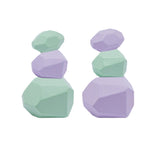 Baby Educational Toy Jenga Wooden Rainbow Stone Stacking Game