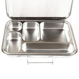 Large Camping School Leakproof Metal Stainless Steel Lunch Box 5 Compartment Bento Lunch Box for Kids