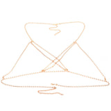 Shining Rhinestones Chest Cross Body Chain Boho Multi Layers Chest Chain Jewelry Crystal Chest Harness Body Jewellery for Woman