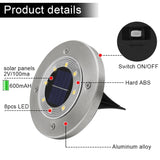 8 LED Outdoor Solar Garden Lights Waterproof In-Ground Light Solar Lamp