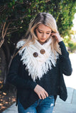 Beautiful Ivory Infinity Scarf w/ Buttons