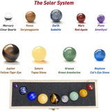 Solar System 9 Planets Natural Gemstone Crystal Ball Set Galaxy Universe
