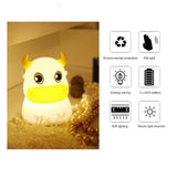 Colorful dull cow silicone night light led creative dream bedroom