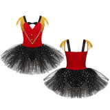 Custom Girls Circus Show Costume Gentleman Texudo Bodice Tutu Dresss With Bow Tie Halloween