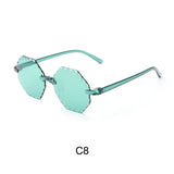 2021 Sun Flower Kids Fashion Flexible Soft Polygon Colorful Sunglasses Whole Children Sun Glasses Cheap With Promotion Logo