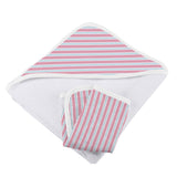 Candy Stripe Hooded Towel and Washcloth Set