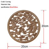 Chinese Dragon and Phoenix Mascot Unpainted Retro Line Wood Decals