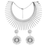UDDEIN African Vintage Gold Torque Choker Necklace & Pendant Set