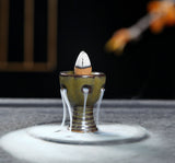 F Mini Ceramic Backflow Incense Burner Portable Mountain Water Cone Incense Holder With Reflux