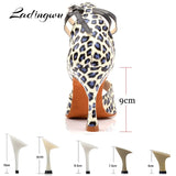 Ladingwu New Brand Dance Shoes Latin Women Leopard