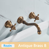 Rozi Wall-Mounted Dual Handle Black Basin for Bathrooms