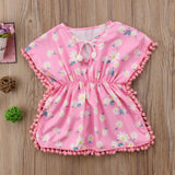 Baby Girl's Cover-Up Summer Floral Tassel Toddler Beach Dress