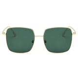 ENOCH | S2068 - Women Metal Flat Lens Square Sunglasses