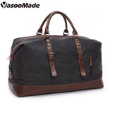 Wholesale Custom Low Moq Vintage Reisetasche Canvas PU Leather Trim Tote  Crossbody Shoulder Bag Mens Weekend Duffel Travel Bags