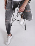 Ripped Washed Skinny Denim Jeans