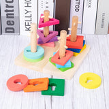 Montessori Graphic Wooden Animal Shape Puzzles for Kids Education