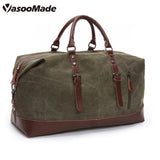 Wholesale Custom Low Moq Vintage Reisetasche Canvas PU Leather Trim Tote  Crossbody Shoulder Bag Mens Weekend Duffel Travel Bags