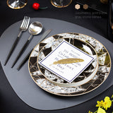Luxury Bone China Tableware Set Ceramic Restaurant Plate Western Food Plate Set Knife Fork Spoon and Plate Mat SZ-TW21010103