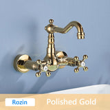 Rozi Wall-Mounted Dual Handle Black Basin for Bathrooms