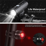 WEST BIKING 2000mAh 350LM Bike Light Waterproof Anti-Glare MTB Bicycle Lamp USB Rechargeable LED Cycling Headlight Taillight