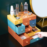Plastic Desktop Organizer With Drawers Mini Desk Storage for Office Vanity Cosmetic Makeup Organizer With Storage Case