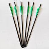6/12/24Pcs Crossbow Bolt Arrows 17/20/22 Inches Mix Carbon Crossbow Arrow OD 8.8mm With Green Feather Archery Hunting Shooting - shopwishi 