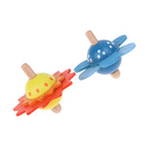 Kids Wooden Toys Flower Rotate Spinning Top Wooden Classic Toys for Chidren Kids Develop Intelligence Education Montessori Toys