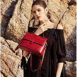 Genuine Leather Shoulder Bag Women's Bag 2021 New Fashion Oil Wax Leather Four Seasons Large Capacity Portable Tote