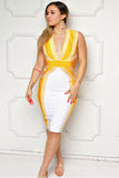 Criss Cross Bodycon Bandage Midi Dress