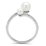 3W1236 Rhodium Brass Ring With Synthetic in White