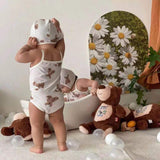 Newborn Infant Baby Sleeveless Cotton Swimsuit Summer
