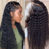 Natural Curly Hair Extensions Wigs,Cuticle Aligned Virgin Hair Wigs,Human Hair Full 360 Lace Frontal Wig for Black Women