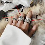 HUANZHI Gold Statement Dome Ring for Women Big Large Open Finger Ring