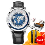 AGELOCER Swiss Brand Designer Men's Watch With World Time Date Power Reserve 80 Hours Self-Winding Mechanical Automatic Watches