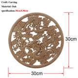 Chinese Dragon and Phoenix Mascot Unpainted Retro Line Wood Decals