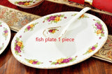 Genuine Bone China Platinum Rose Tableware Set