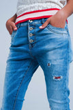 Distressed Skinny Boyfriend Jeans