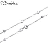 925 Sterling Silver Big Beaded Cross Chain Choker Necklaces Women Girls 40cm 45cm Jewelry Kolye Collares Collane Collier Ketting