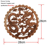 Chinese Dragon and Phoenix Mascot Unpainted Retro Line Wood Decals