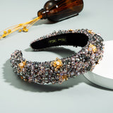 Baroque Hand Made Pearl Beading Gemstone Headband for Women