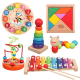 Montessori Graphic Wooden Animal Shape Puzzles for Kids Education