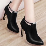 Winter Boots Women Shallow Round Toe Red Women's Boots