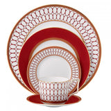 Ceramics Flat Plate Bone China Cup Saucer Set Red Platter Tableware European Style Western Dinner Dishes Coffee Cup Set 1pcs