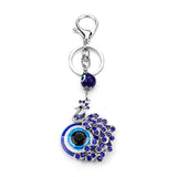 Evil Eye Metal Charm Key Chain15 Different Animal Styles Fashion Blue Pattern Tassel Pendant Key Ring for Men Women Jewelry