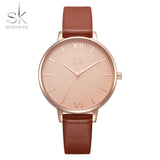 Shengke Fashion Ladies Watches White Leather Female Waterproof Quartz Watch Women Watch Reloj Mujer Marble Dial SK K0039L