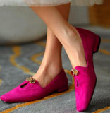 Ladies Flat Shoes Round Toe Solid Color Single Shoes