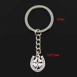30mm Metal Plated Horseshoe Lucky Clover Keychain